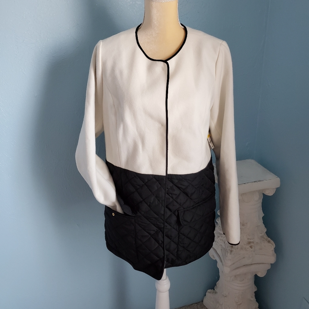 💥NWT Crown & Ivy fleece quilted coat C99